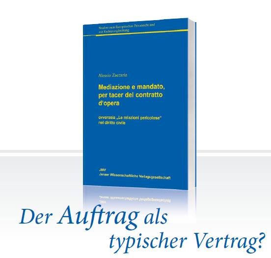 Publikation: Cover von "Der Auftrag als typischer Vertrag"